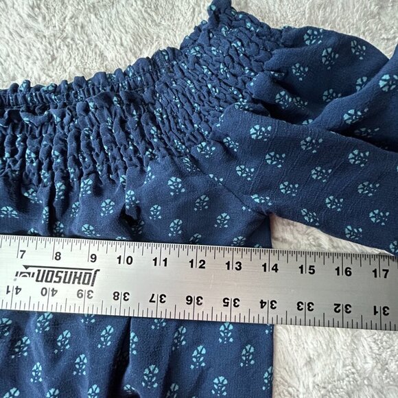 ETT:TWA Anthropologie Womens Navy Purple Floral Printed Paisley Romper XS New - Picture 6 of 8